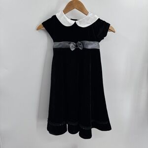 Good Lad Dress Girls 6X Black Velvet Peter Pan Collar Holiday Party Baby Doll